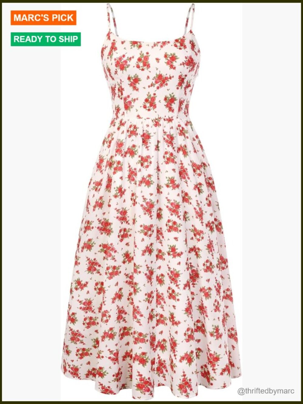 Sleeveless Midi A-Line Sundress with Pockets Square Neck